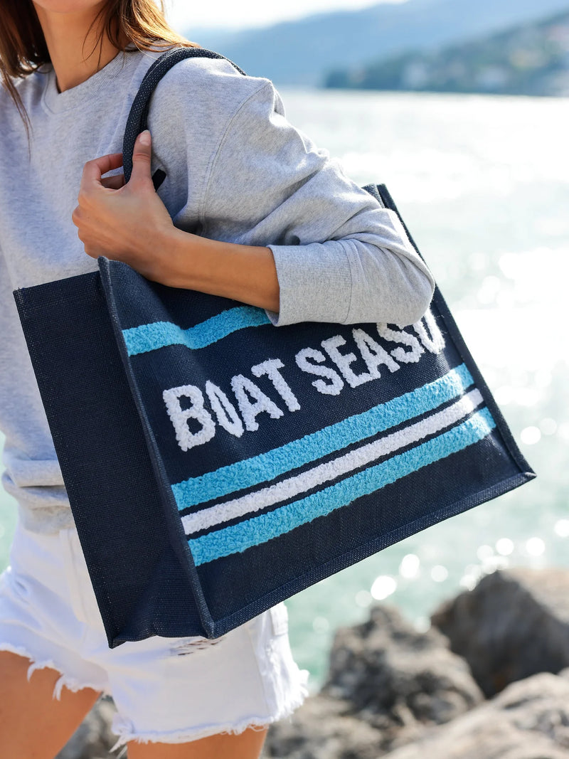 Boat Season Beach Bag Navy - JoeyRae