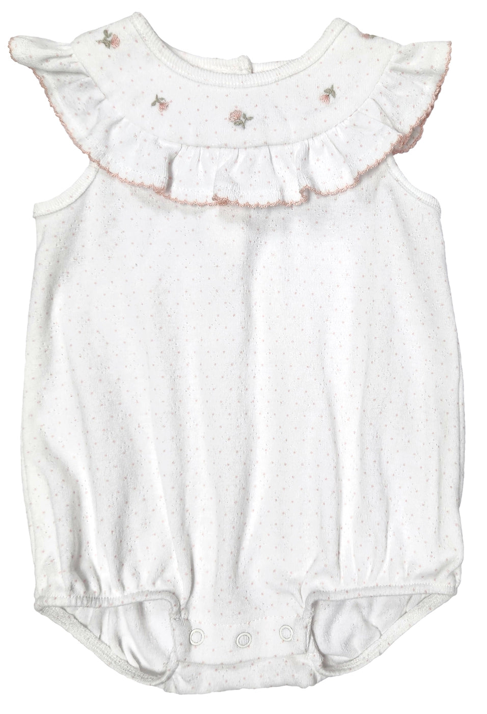 Hand Embroidered Frill Romper - JoeyRae