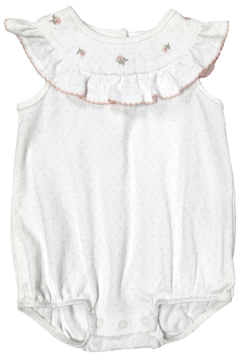 Hand Embroidered Frill Romper - JoeyRae