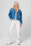 Denim Crop Jacket Sherpa - JoeyRae