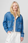 Denim Crop Jacket Sherpa - JoeyRae