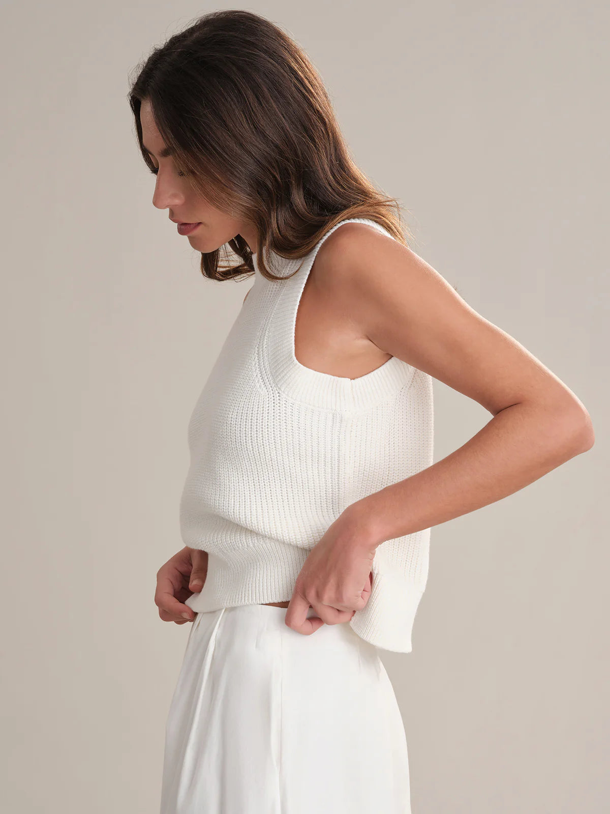 Demi High Crew Neck Tank - JoeyRae