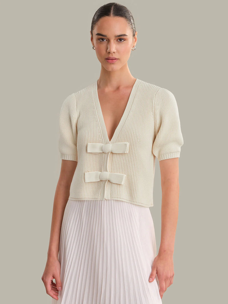 Elaine Puff Bow Cardigan - JoeyRae