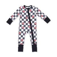Black Heart Tattoo Check Convertible Romper