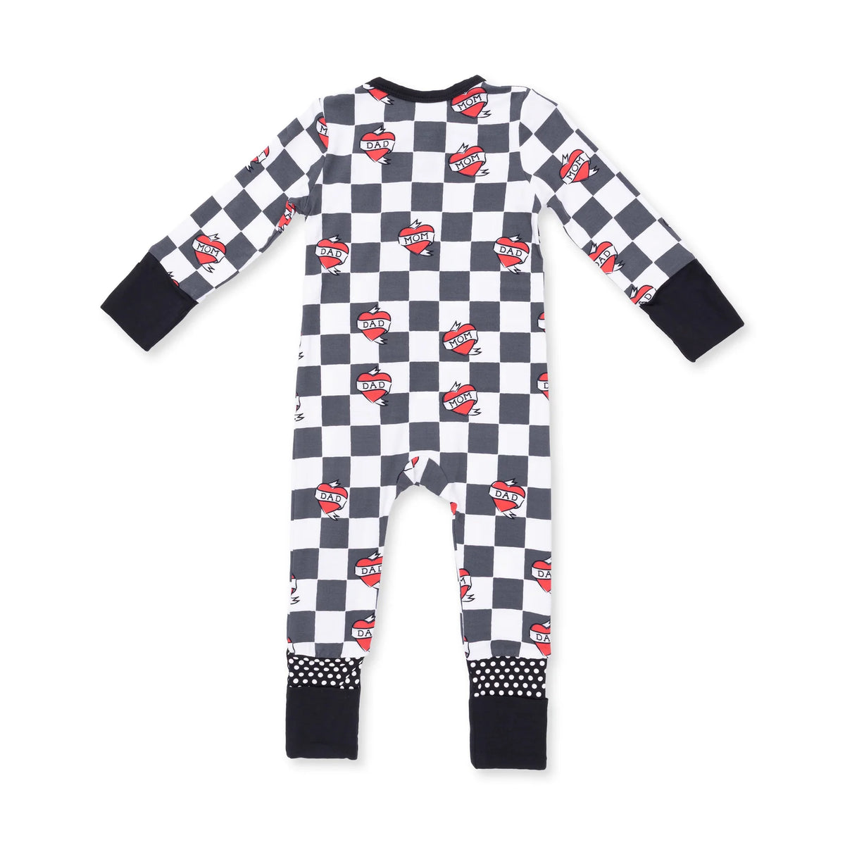 Black Heart Tattoo Check Convertible Romper