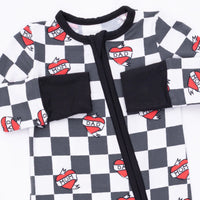 Black Heart Tattoo Check Convertible Romper