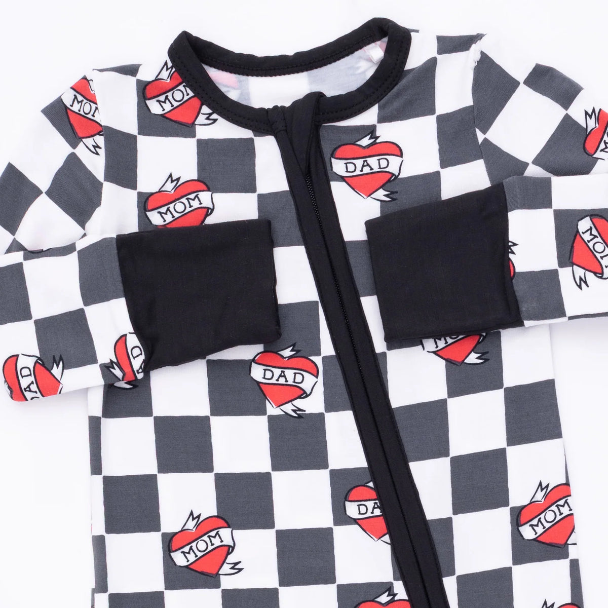 Black Heart Tattoo Check Convertible Romper