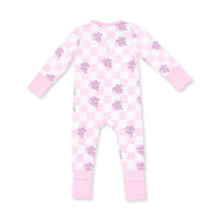 Pink Heart Tattoo Check Convertible Romper - JoeyRae