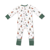 Winter Sports Dogs Green Convertible Romper - JoeyRae