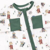 Winter Sports Dogs Green Convertible Romper - JoeyRae