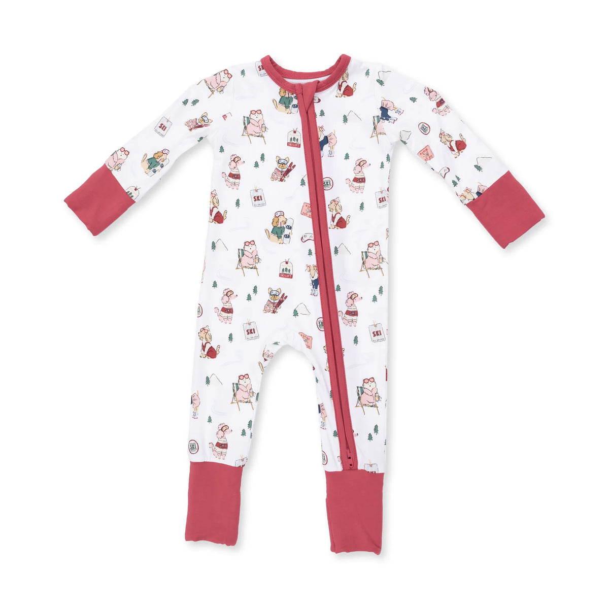 Winter Sports Dogs Pink Convertible Romper - JoeyRae