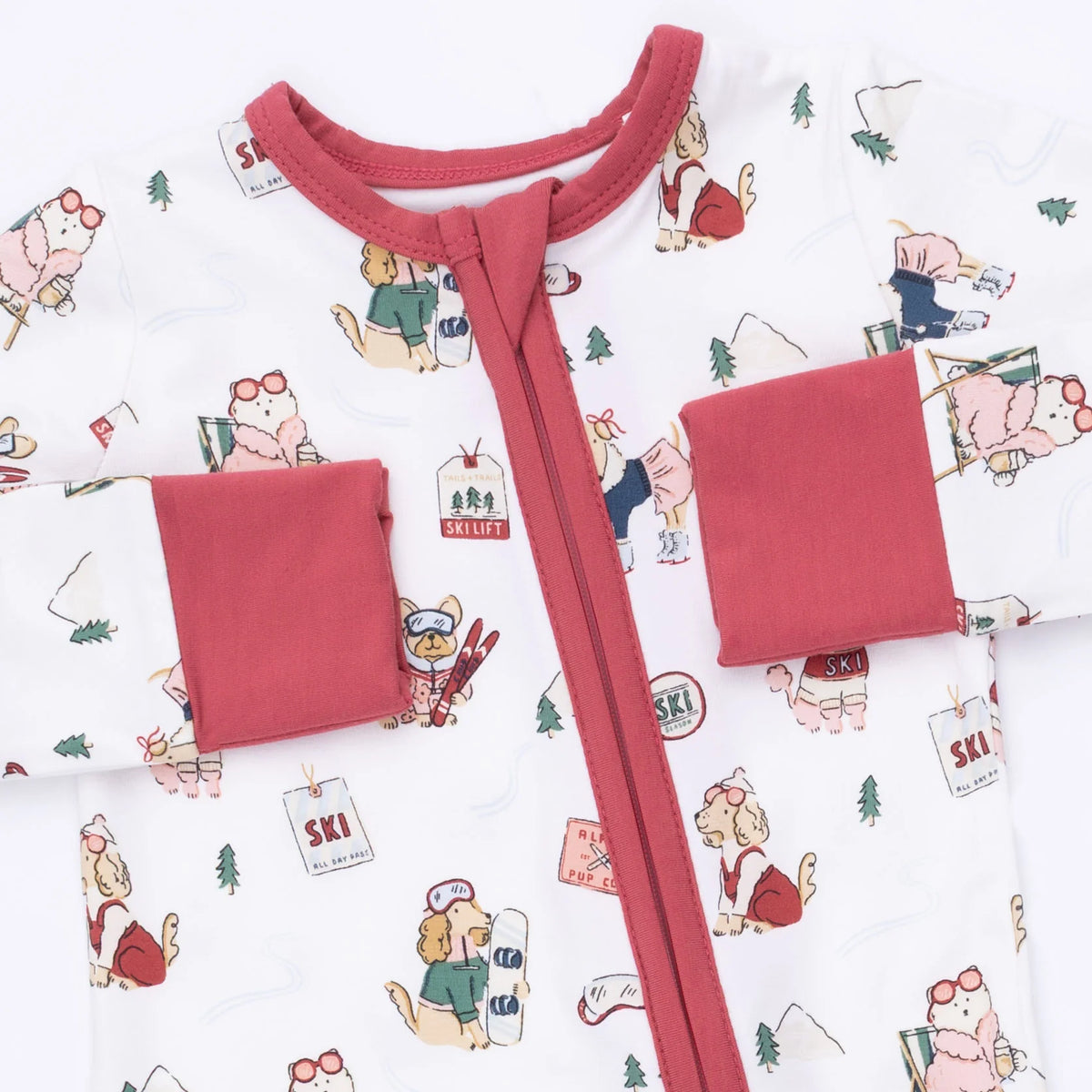 Winter Sports Dogs Pink Convertible Romper - JoeyRae