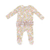 Zipper Ruffle Front Footie Bubbly Baby Calico - JoeyRae
