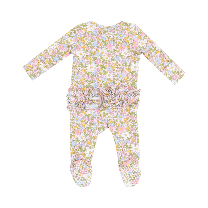 Zipper Ruffle Front Footie Bubbly Baby Calico - JoeyRae