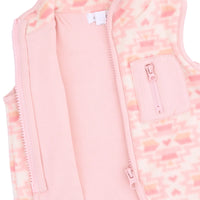 Pink Southwest Micro Fleece Zip Vest - JoeyRae