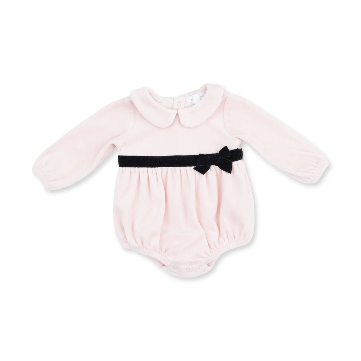 Velour Soft Pink Peter Pan Collar Bubble - JoeyRae