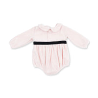 Velour Soft Pink Peter Pan Collar Bubble - JoeyRae