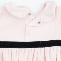 Velour Soft Pink Peter Pan Collar Bubble - JoeyRae