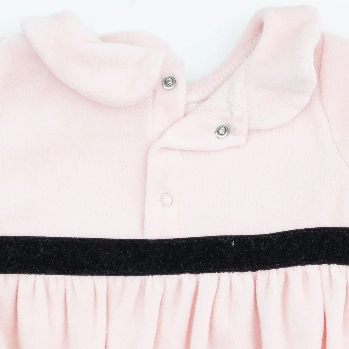 Velour Soft Pink Peter Pan Collar Bubble - JoeyRae
