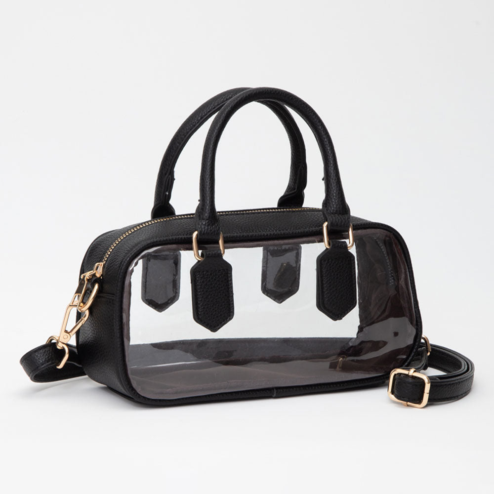 Clear Structured Top Handle Handbag - JoeyRae