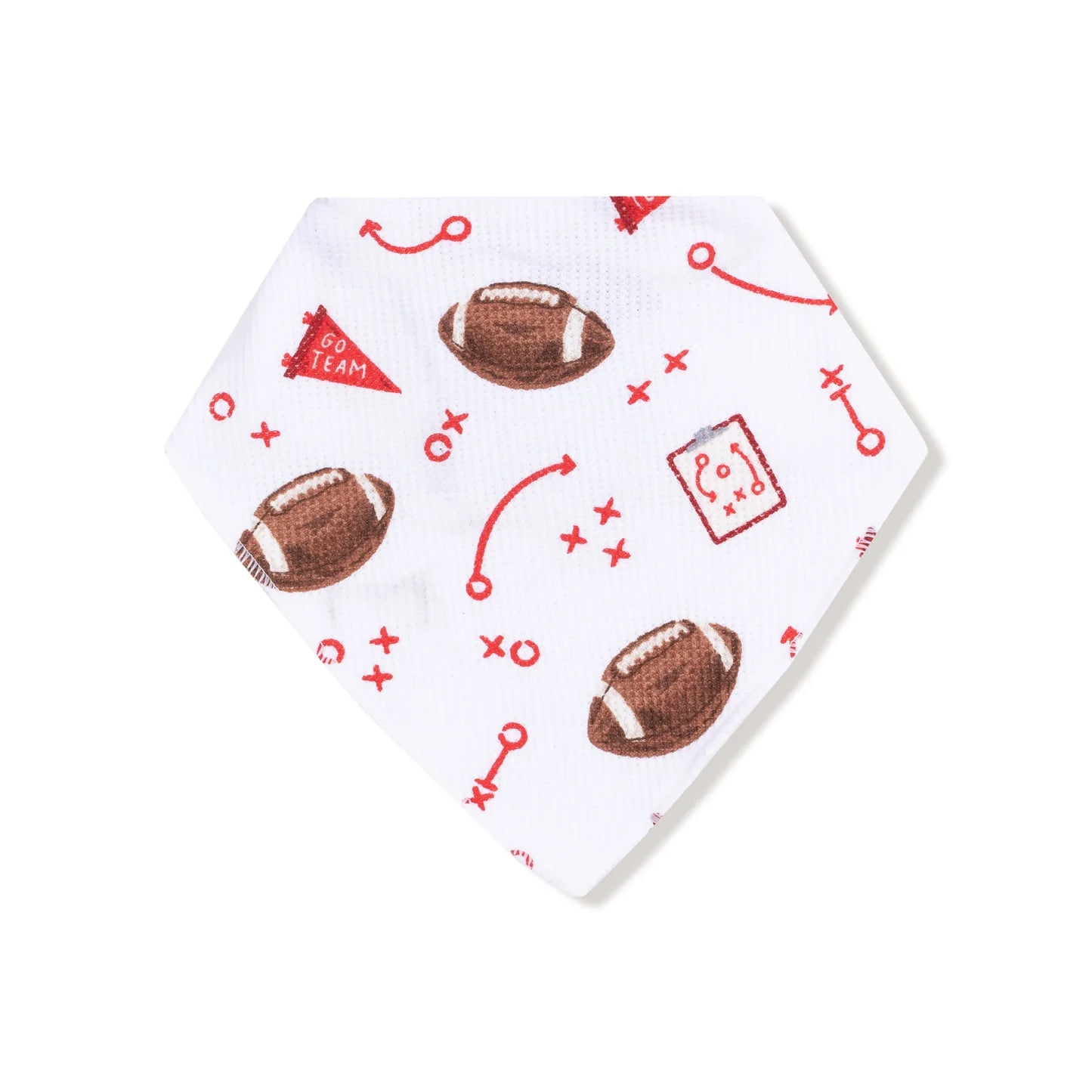 Red Touchdown Time Bandana Bib