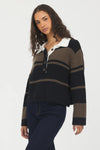 Woodland Stripe Collared Sweater - JoeyRae