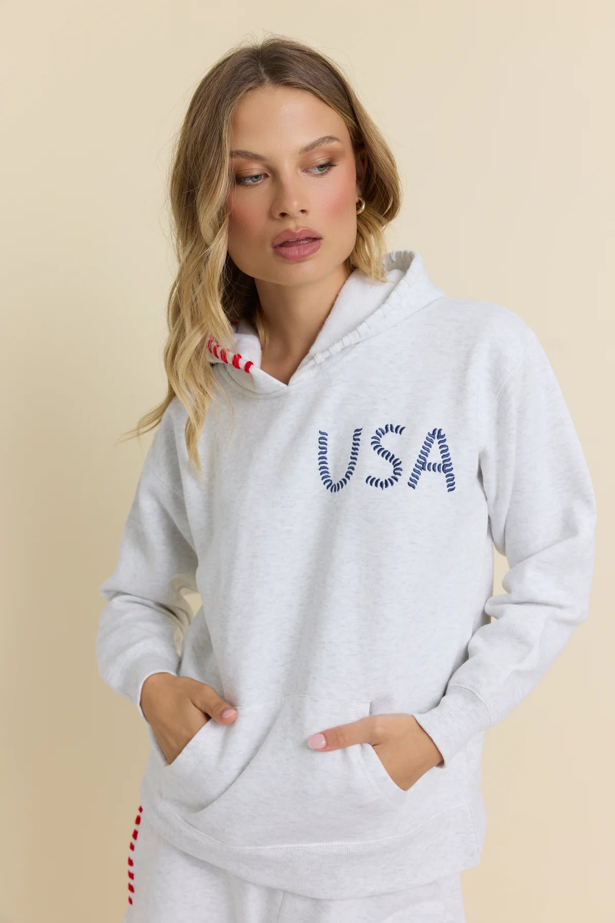 USA Embroidered Surf Wash Hoodie