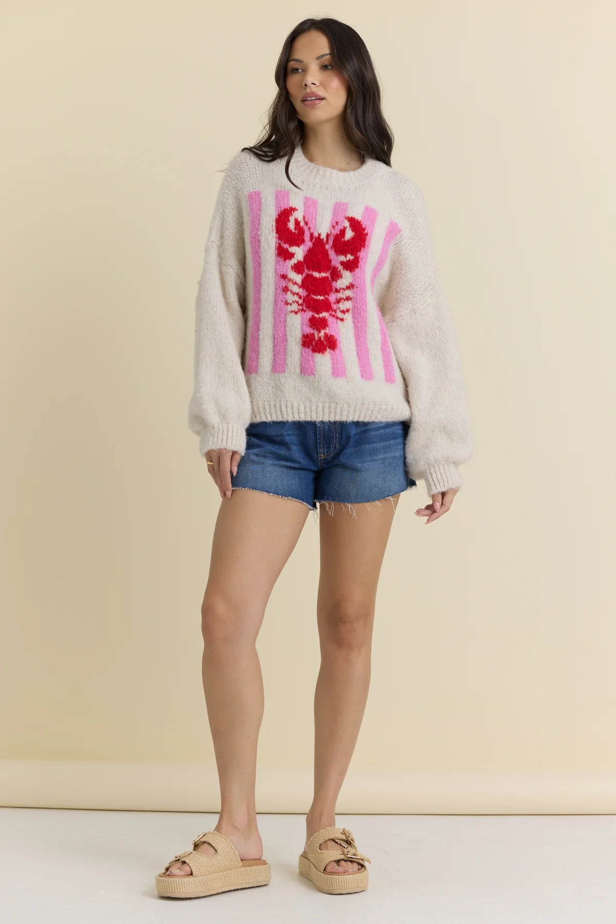 Jacquard Hot Pink Lobster Sweater - JoeyRae
