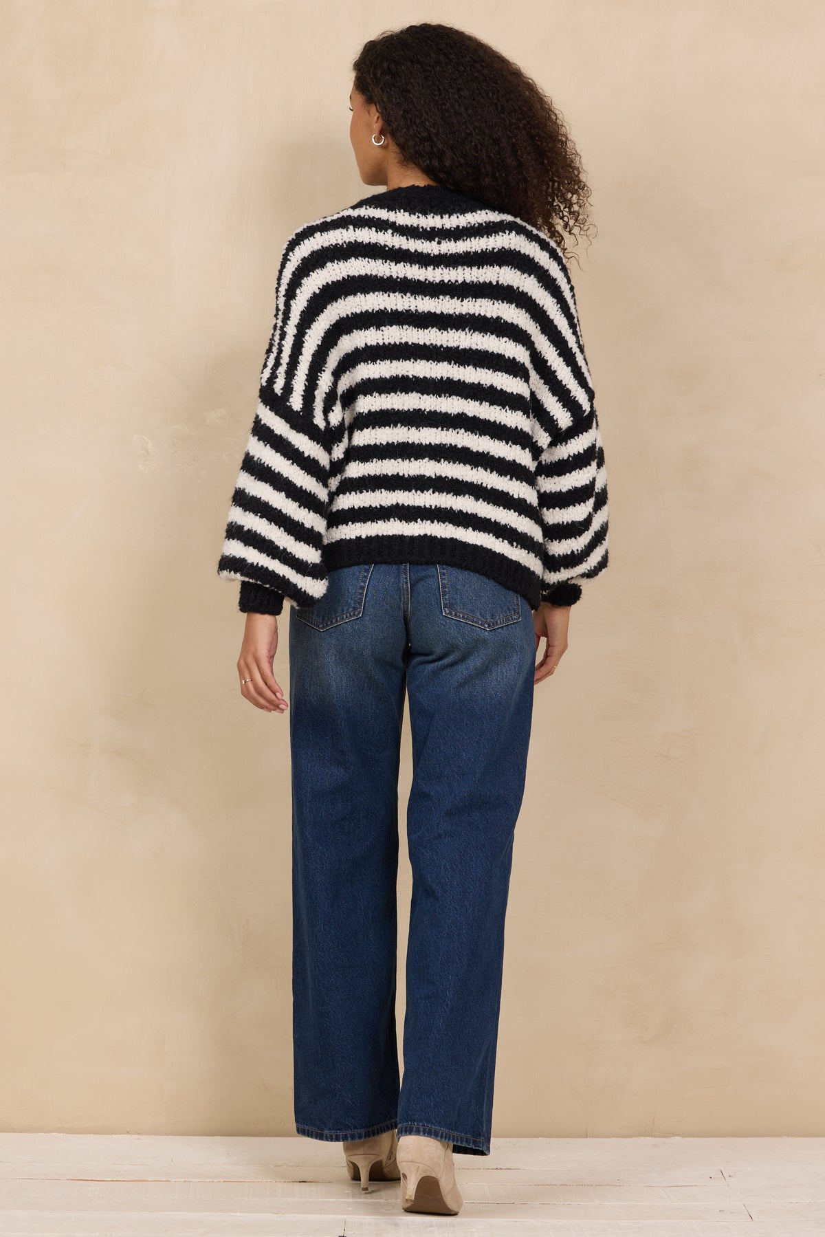 Black/White Striped Cardigan - JoeyRae