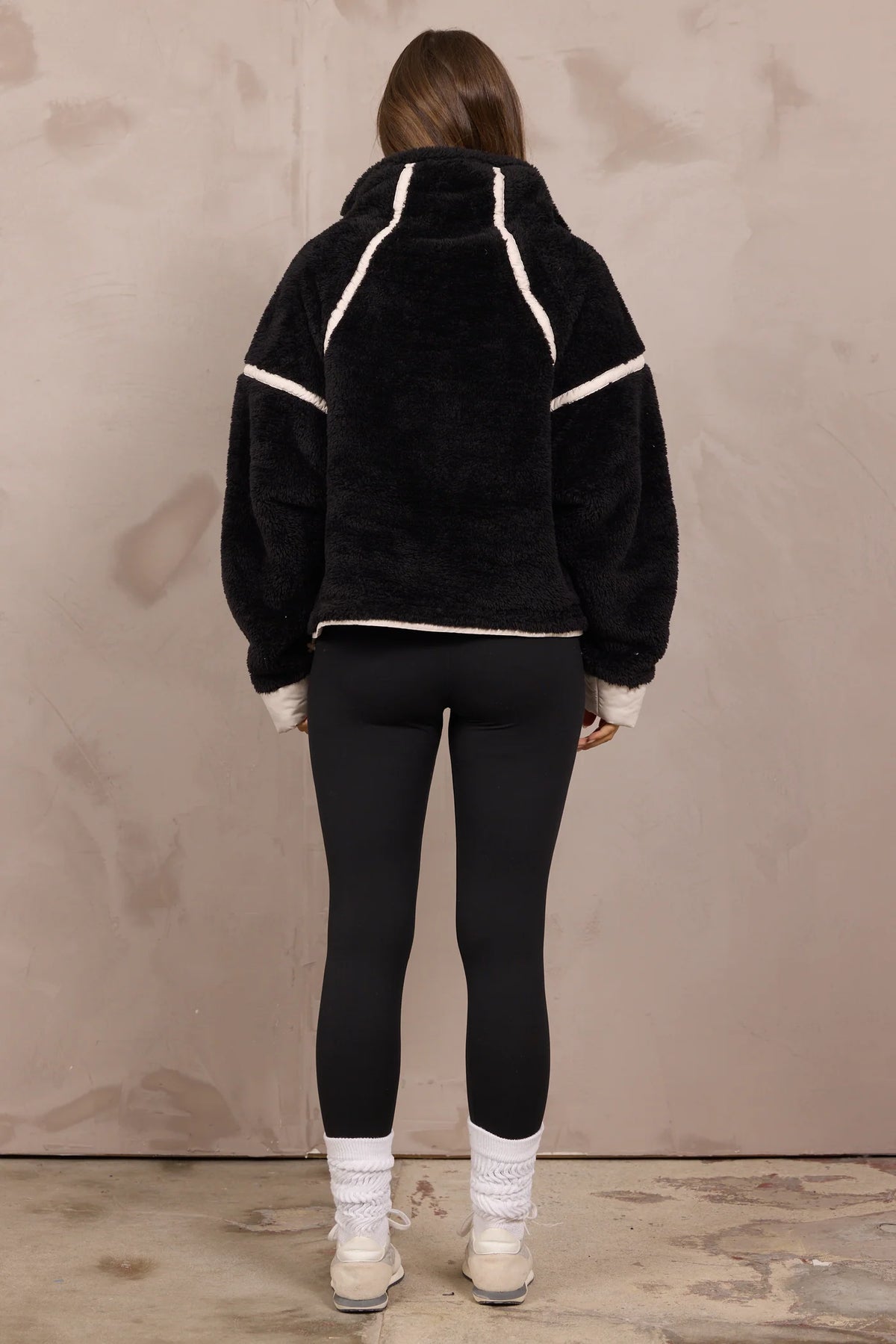 Contrast Binding Sherpa Quarter Zip - JoeyRae
