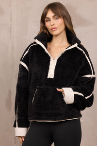 Contrast Binding Sherpa Quarter Zip - JoeyRae