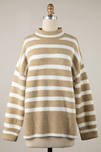 Striped Tunic Pullover Sweater