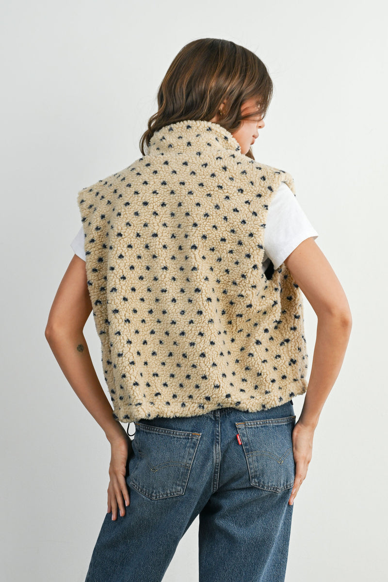 Floral Fleece Sleeveless Vest