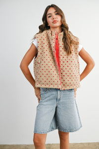 Floral Fleece Sleeveless Vest