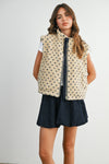 Floral Fleece Sleeveless Vest