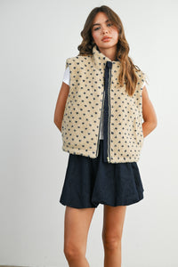 Floral Fleece Sleeveless Vest