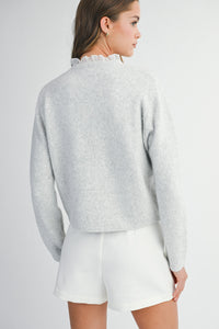 Brynn Long Sleeve Ruffle Trim Cardigan