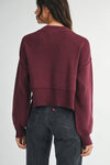 Solid Knit Mock Neck Crop Sweater