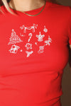 Holly Jolly Icon Sketch Baby Tee