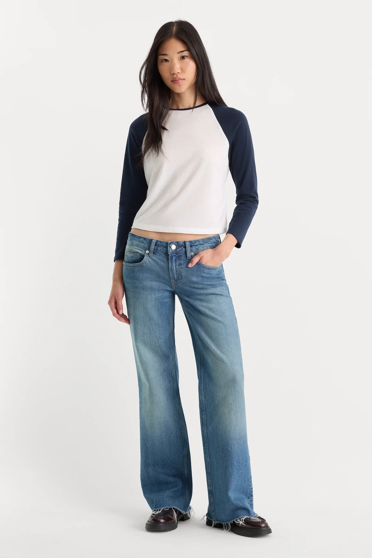 Vintage Low Loose Jeans Troubled Water - JoeyRae