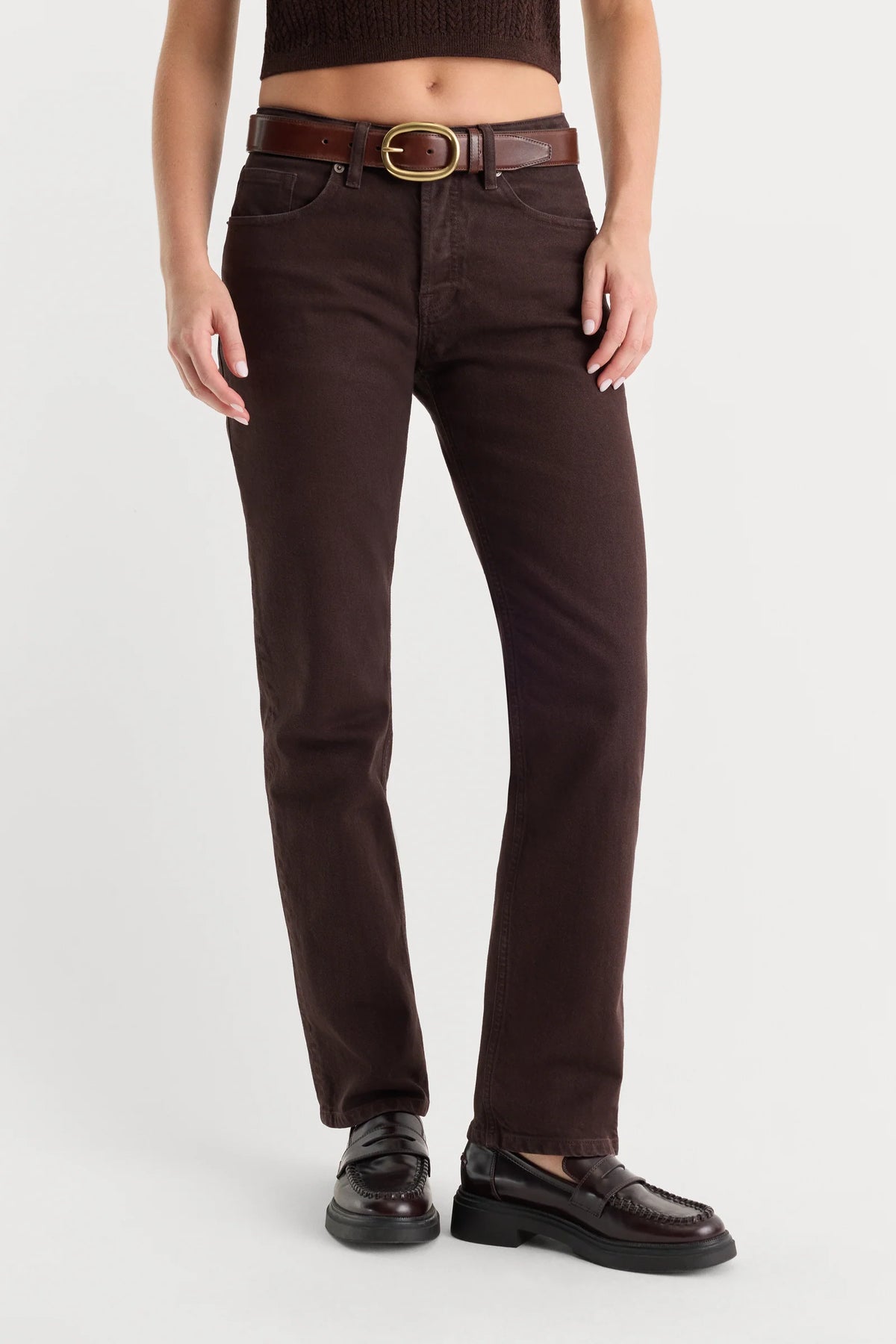 Vintage Straight Jeans Espresso - JoeyRae