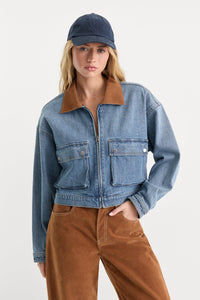 The Denim Swing Cropped Jacket - JoeyRae