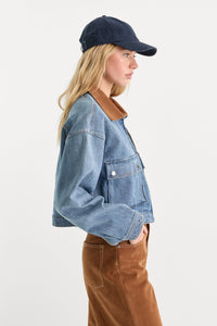 The Denim Swing Cropped Jacket - JoeyRae