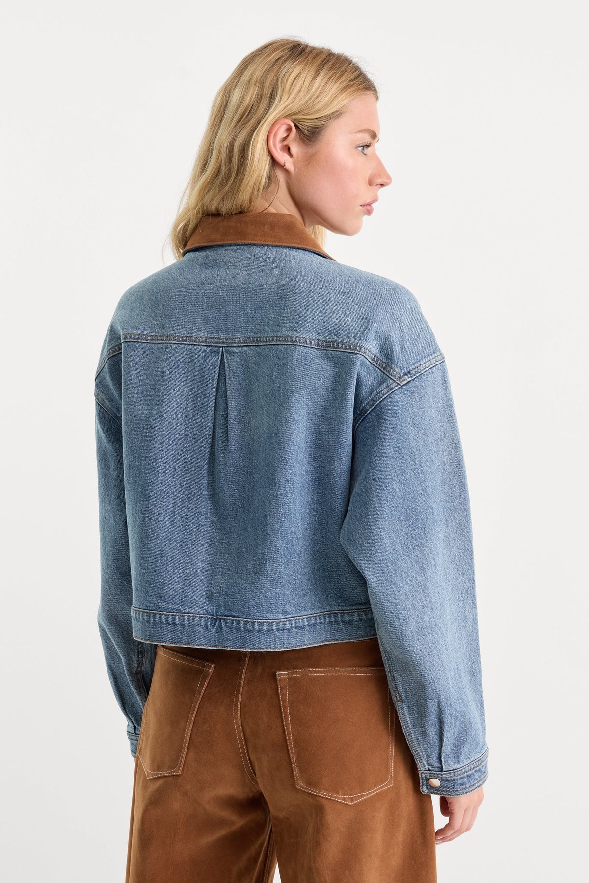 The Denim Swing Cropped Jacket - JoeyRae