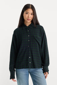 The Crinkle Easy Shirt Forest Plaid - JoeyRae