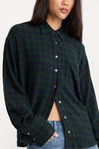 The Crinkle Easy Shirt Forest Plaid - JoeyRae