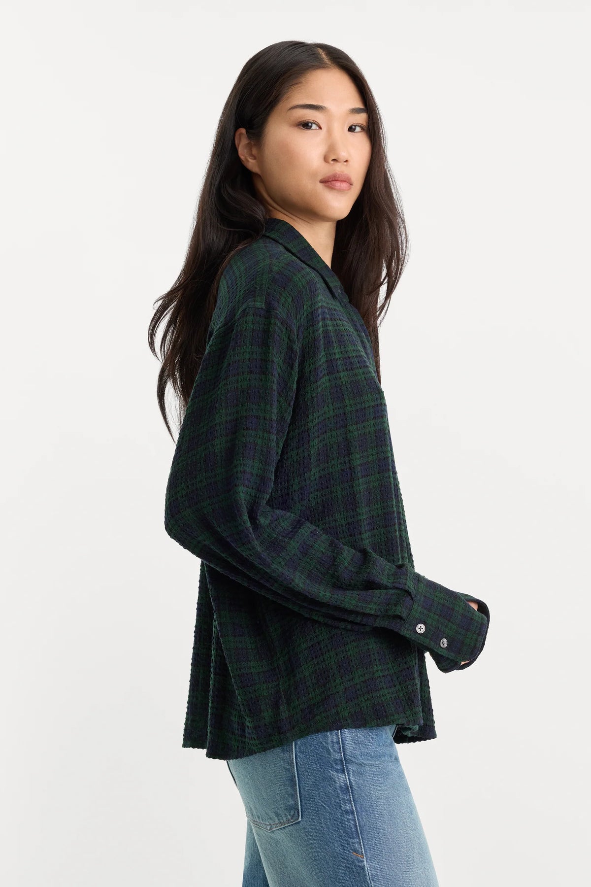 The Crinkle Easy Shirt Forest Plaid - JoeyRae