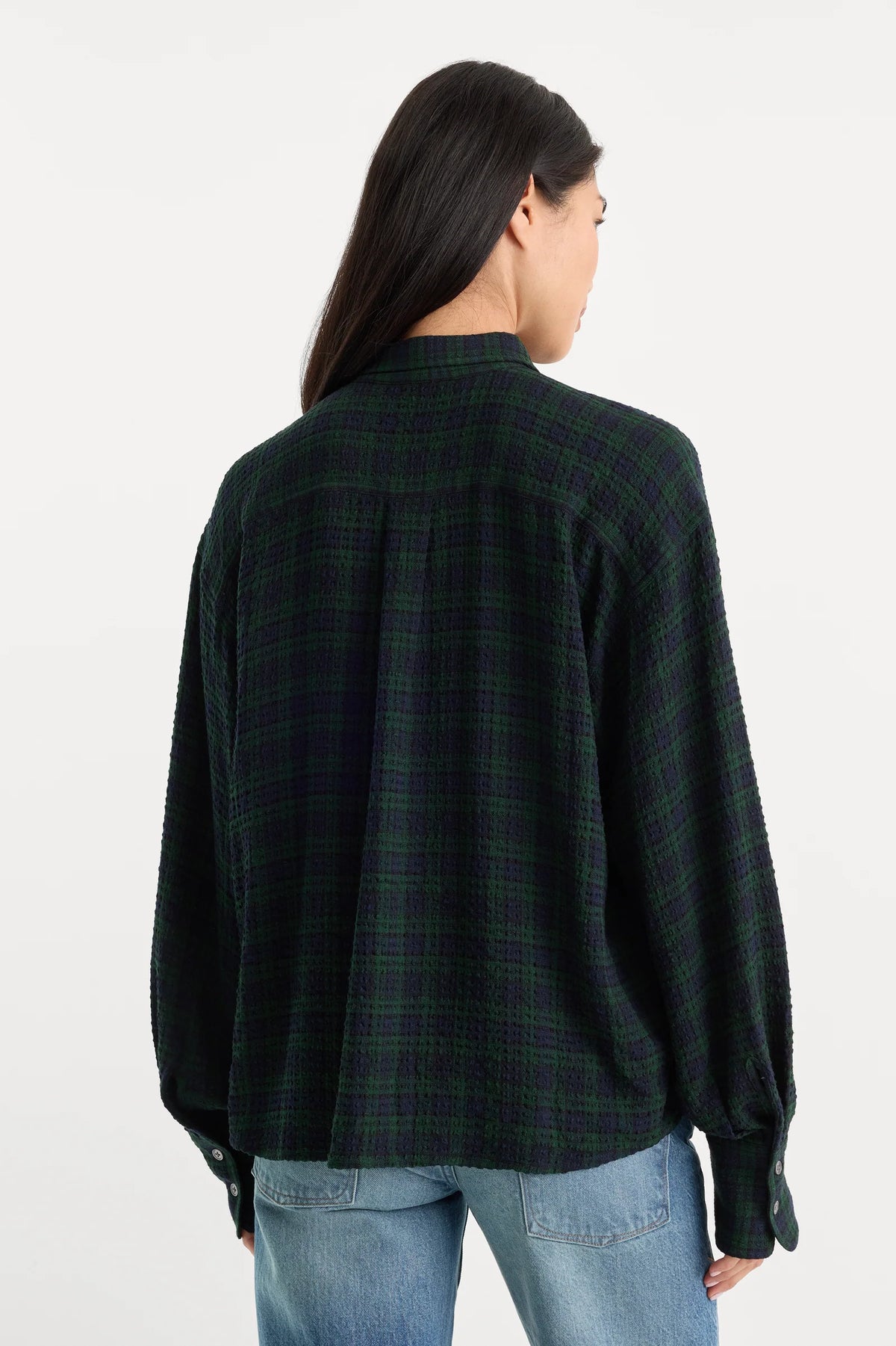 The Crinkle Easy Shirt Forest Plaid - JoeyRae