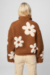 High Collar Sherpa Jacket Flower Child - JoeyRae