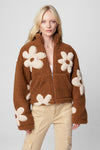 High Collar Sherpa Jacket Flower Child - JoeyRae